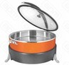 Мармит настольный чефиндиш круглый 8л Orange Poppins PPBOR8